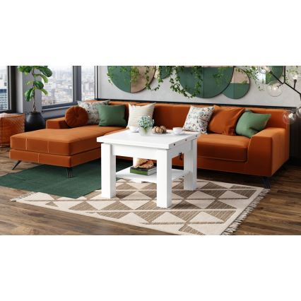 Razvlačni konferencijski stol s podiznom pločom CALEB 75/150x75 cm bijeli