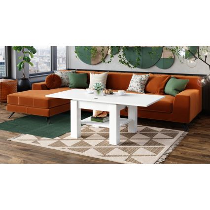 Razvlačni konferencijski stol s podiznom pločom CALEB 75/150x75 cm bijeli