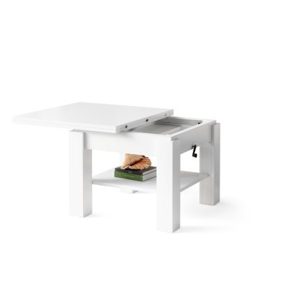 Razvlačni konferencijski stol s podiznom pločom CALEB 75/150x75 cm bijeli