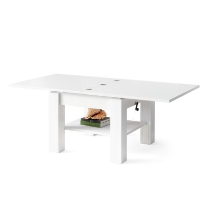 Razvlačni konferencijski stol s podiznom pločom CALEB 75/150x75 cm bijeli