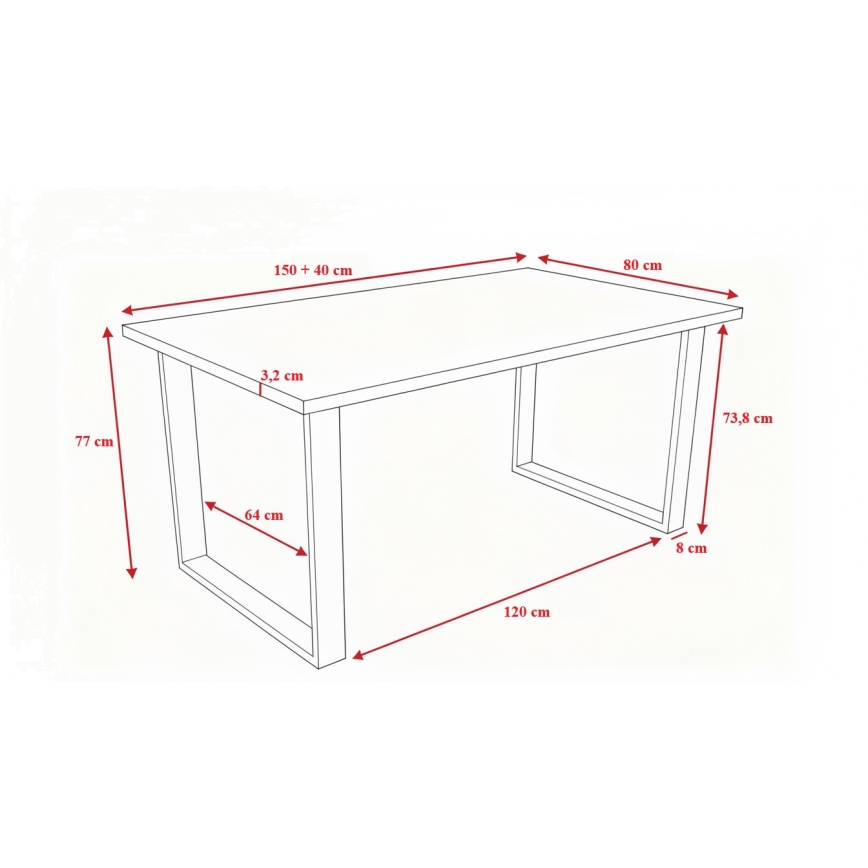Razvlačni blagovaonski stol COLIN hrast sonoma