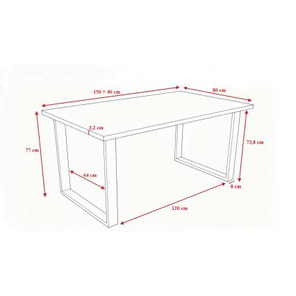 Razvlačni blagovaonski stol COLIN siva