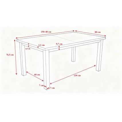 Razvlačni blagovaonski stol LIAM bijeli
