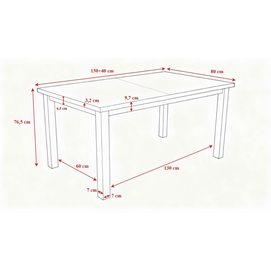 Razvlačni blagovaonski stol LIAM hrast sonoma