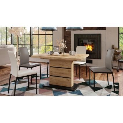 Razvlačni stol za blagovanje PAOLO hrast craft/crna