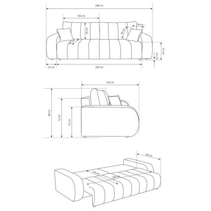 Razvlačni trosjed DESIO bež