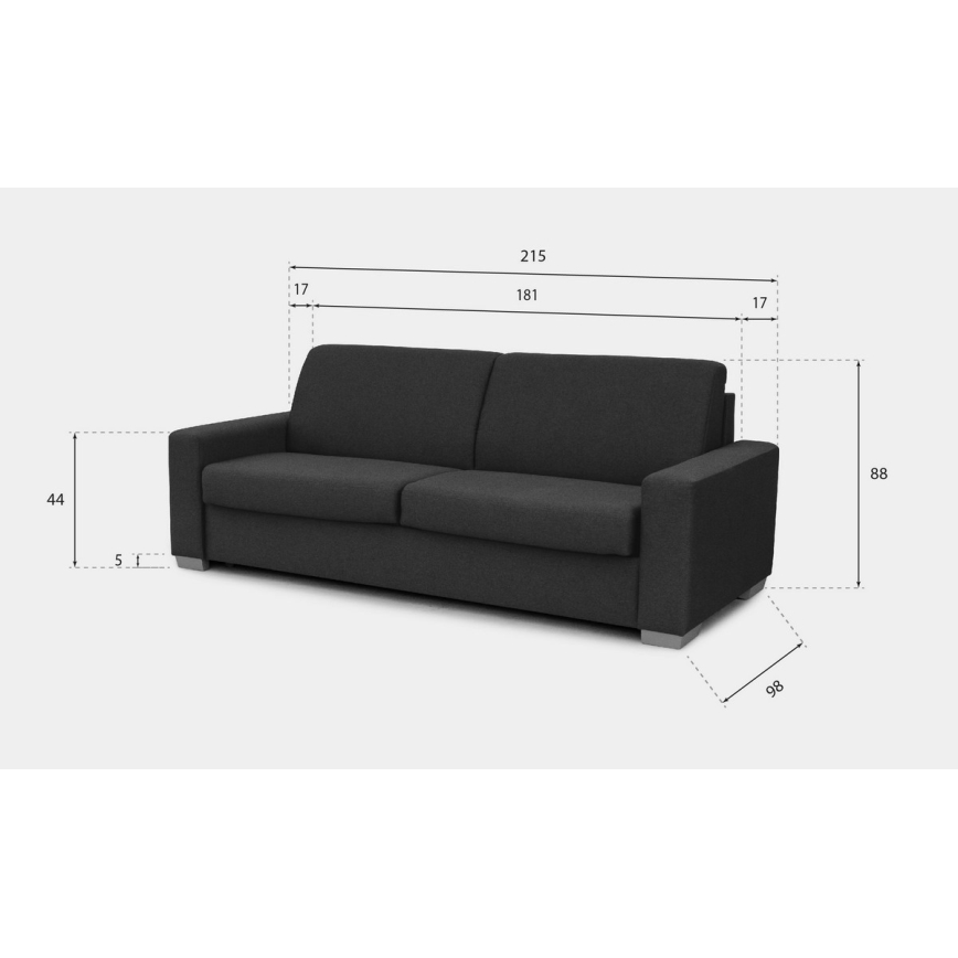 Razvlačni trosjed za svakodnevno spavanje LEKA siva