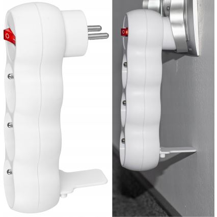 Razvodna utičnica s prekidačem, 3 utičnice