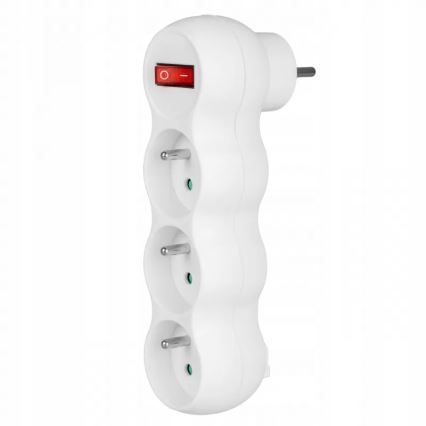 Razvodna utičnica s prekidačem, 3 utičnice