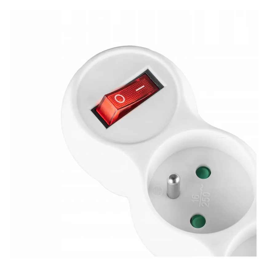 Razvodna utičnica s prekidačem, 3 utičnice