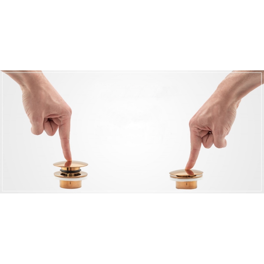 REA-A2361 - Odvod za umivaonik s klik-klak mehanizmom, promjer 6,4 cm, mat bijele boje
