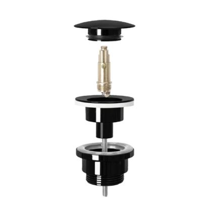 REA-A4100 - CLICK-CLACK odvod za umivaonik, promjer 6,4 cm, sjajna crna