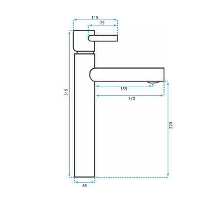 REA-B0229 - Slavina za umivaonik TESS 31,5 cm crna