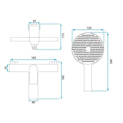 REA-B0492 - Set za kadu AVALON u brušenom bakru