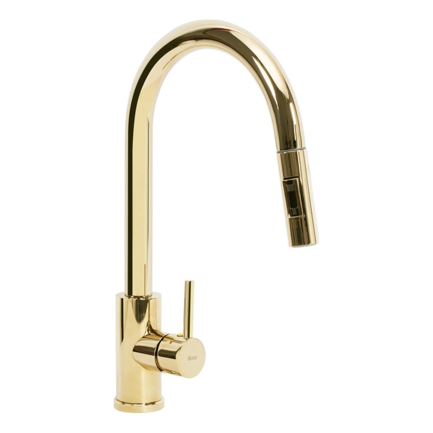 REA-B0669 - Kuhinjska slavina s izvlačivom prskalicom FRESH 39,5 cm zlatna