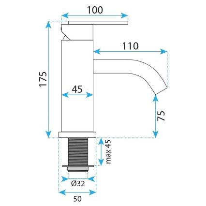 REA-B0970 - Miješalica za umivaonik ONTARIO 17,5 cm brušeni bakar