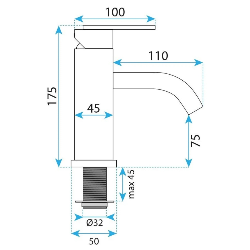 REA-B0970 - Miješalica za umivaonik ONTARIO 17,5 cm brušeni bakar