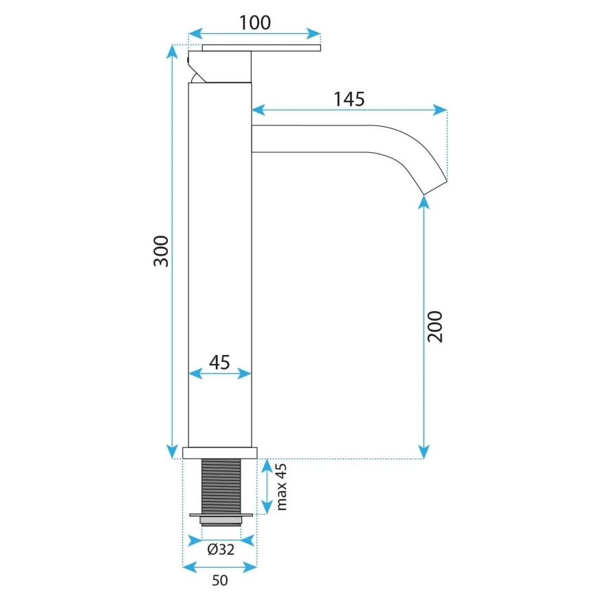 REA-B0971 - Slavina za umivaonik ONTARIO 30 cm brušeni bakar