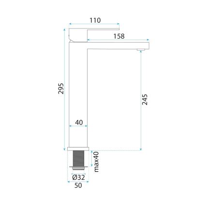 REA-B0977 - Slavina za umivaonik ARLO 30 cm brušeno zlato