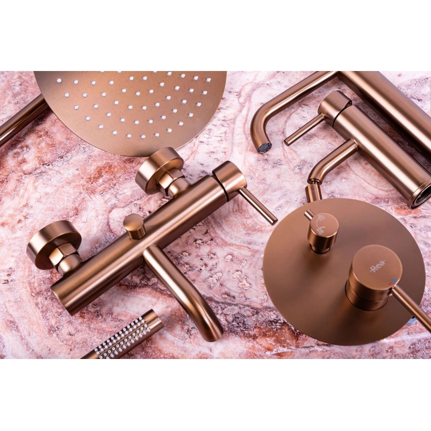 REA-B1112 - Slavina za umivaonik LUNGO 16,5 cm, brušeni bakar