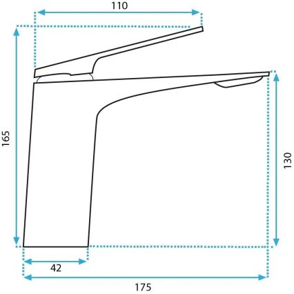 REA-B1117 - Baterija za umivaonik AVALON 16,5 cm crna