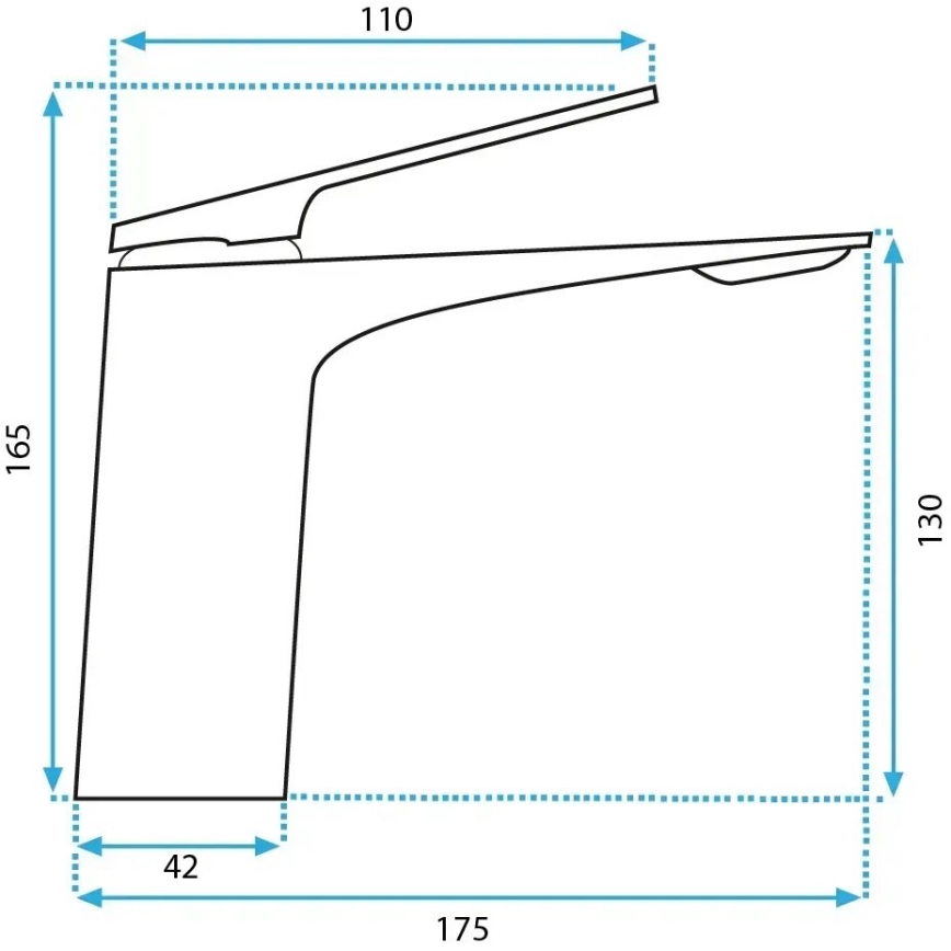 REA-B1117 - Baterija za umivaonik AVALON 16,5 cm crna