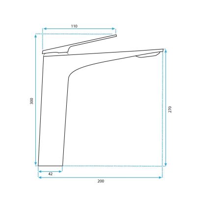 REA-B1126 - Baterija za umivaonik AVALON 30 cm, crna
