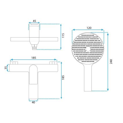 REA-B1156 - Set za kadu AVALON, sjajni krom