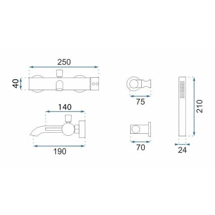 REA-B2352 - Set za kadu LUNGO titan