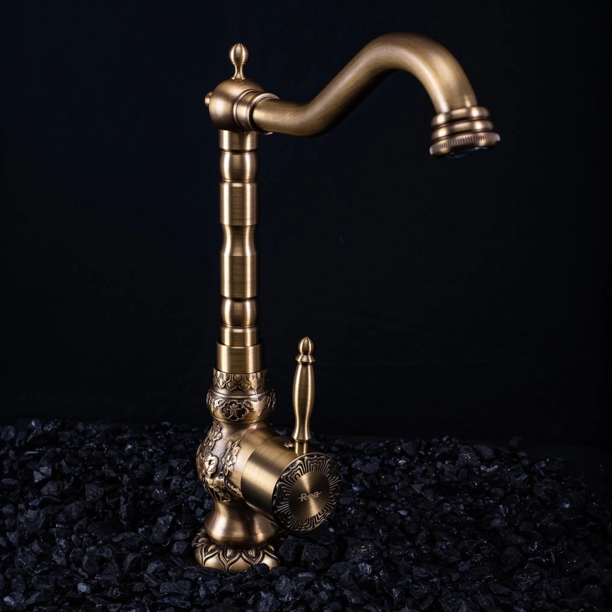 REA-B2500 - Miješalica za umivaonik VENICE RETRO 32 cm brušeno zlato