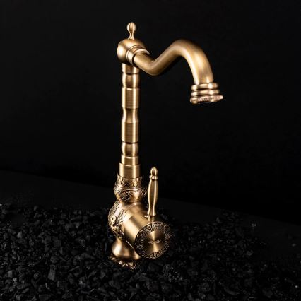 REA-B2500 - Miješalica za umivaonik VENICE RETRO 32 cm brušeno zlato