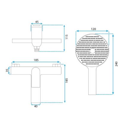 REA-B2707 - Set za kadu AVALON, brušeno zlato
