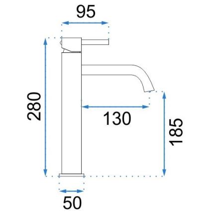 REA-B4104 - Baterija za umivaonik LUNGO 28 cm, polirani krom