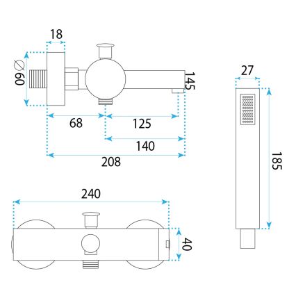 REA-B4523 - PIXEL set za kadu, mat crne boje