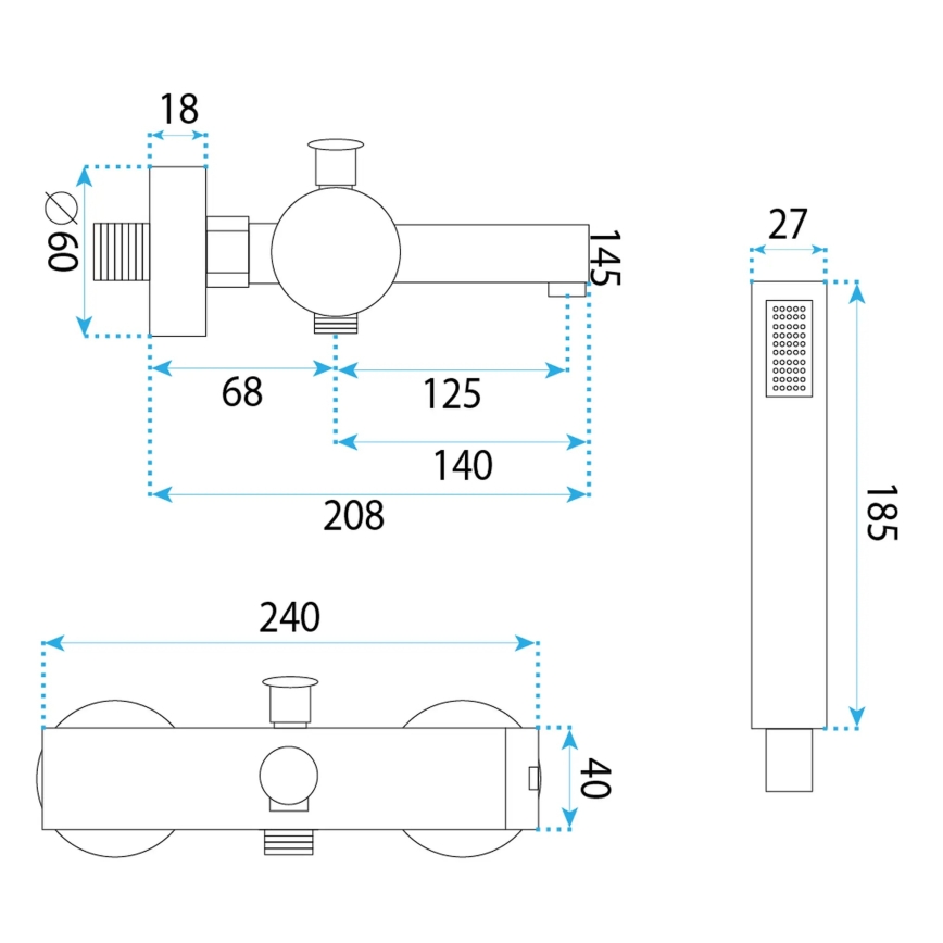 REA-B4524 - Komplet za kadu PIXEL zlatni