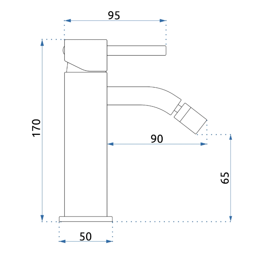 REA-B4702 - Miješalica za bide LUNGO 17 cm, brušeno zlato