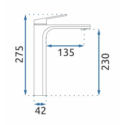 REA-B4896 - Slavina za umivaonik MARCO 27,5 cm crna