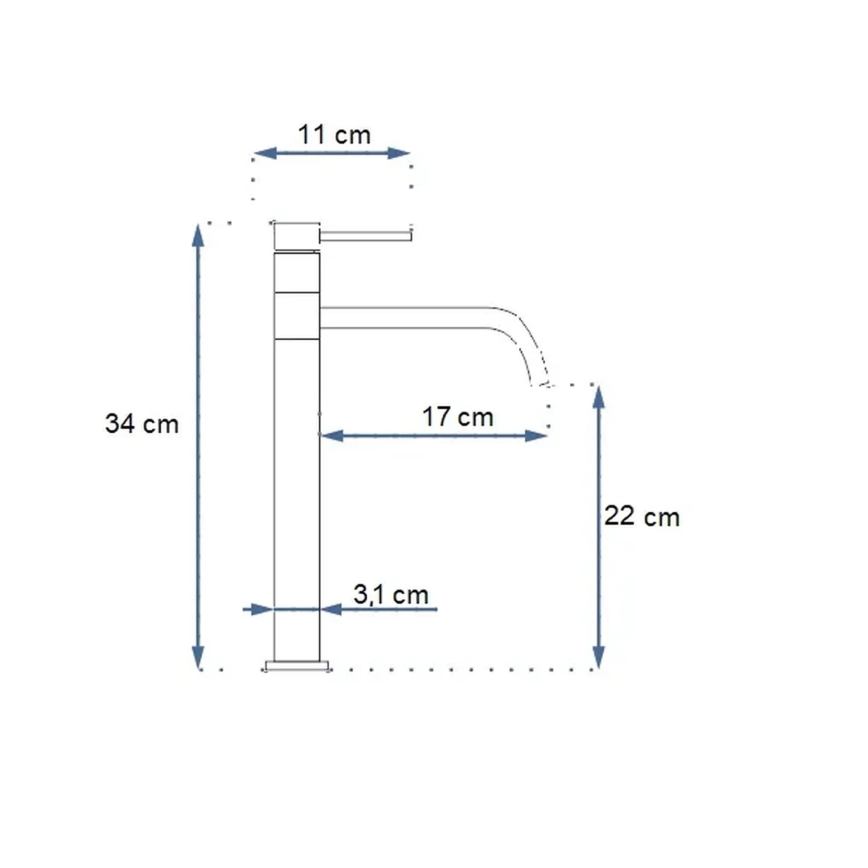 REA-B5002 - Baterija za umivaonik LUGANO 34 cm zlatna