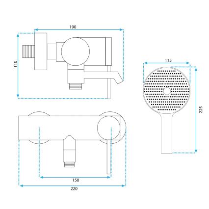 REA-B5099 - Kupaonski set FOSS mat crne boje