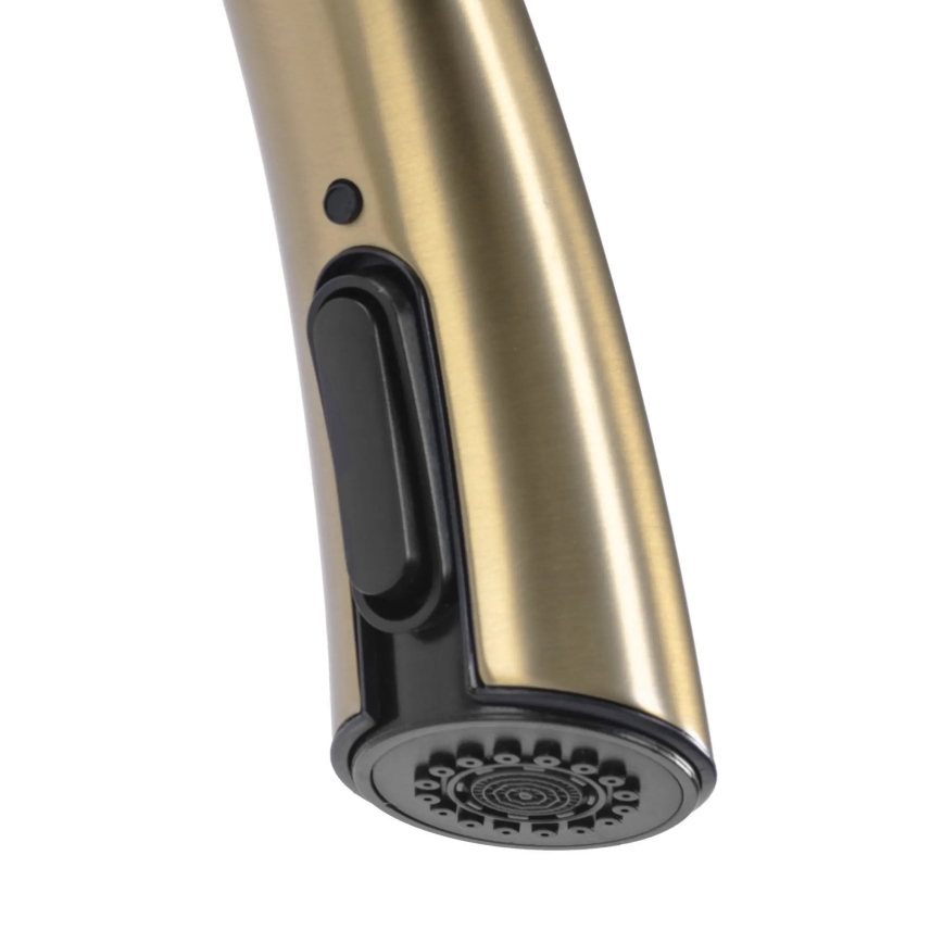 REA-B5312 - Kuhinjska slavina ROSS s izvlačivim tušem, 43 cm, u brušenom zlatu