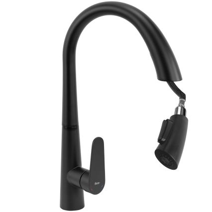 REA-B5313 - Kuhinjska slavina ROSS s izvlačivim tušem 43 cm crna