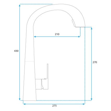 REA-B5313 - Kuhinjska slavina ROSS s izvlačivim tušem 43 cm crna