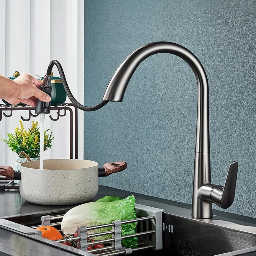 REA-B5314 - Kuhinjska miješalica za sudoper s izvlačivom prskalicom ROSS 43 cm nikl