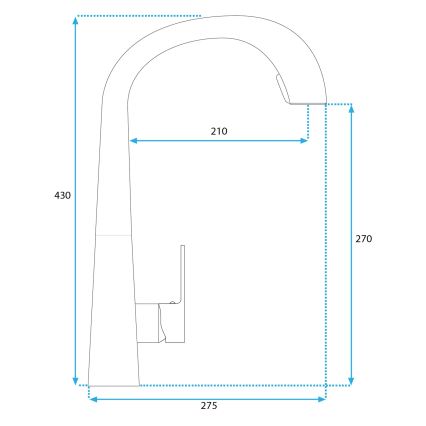 REA-B5314 - Kuhinjska miješalica za sudoper s izvlačivom prskalicom ROSS 43 cm nikl