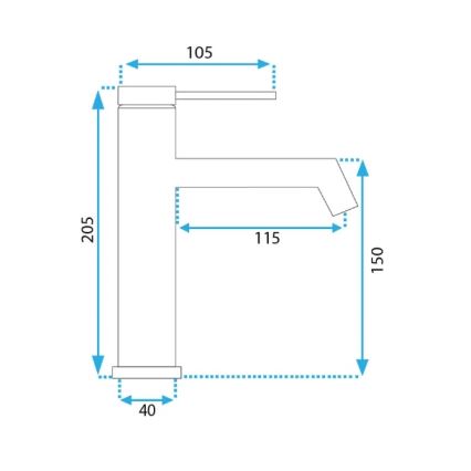 REA-B5316 - Miješalica za umivaonik FOSS 20,5 cm brušeno zlato