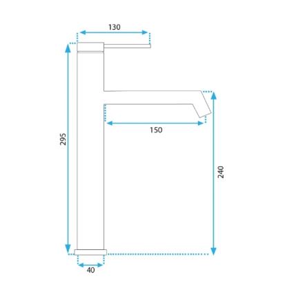 REA-B5320 - Miješalica za umivaonik FOSS 29,5 cm mat crne boje