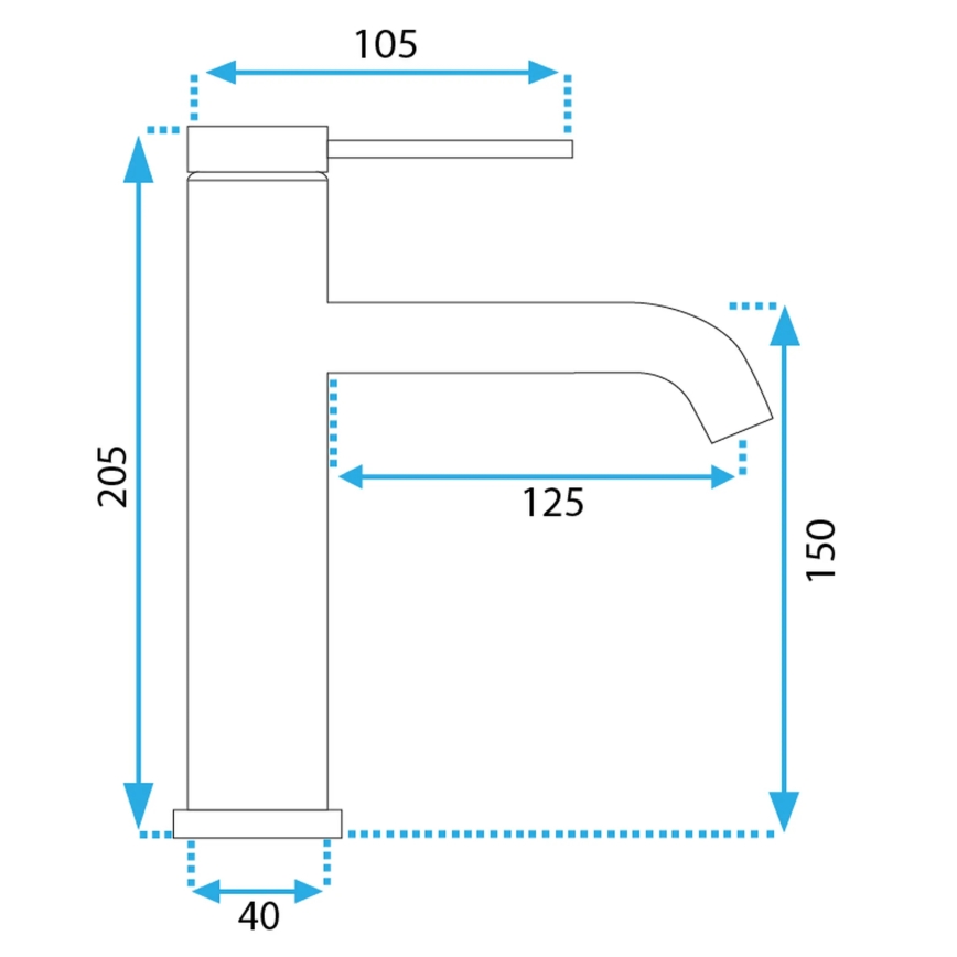 REA-B5324 - Baterija za umivaonik CLIF, 20,5 cm, brušeni čelik