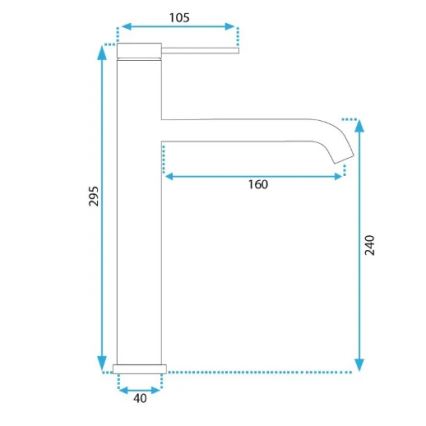 REA-B5325 - Slavina za umivaonik CLIF 29,5 cm mat crna
