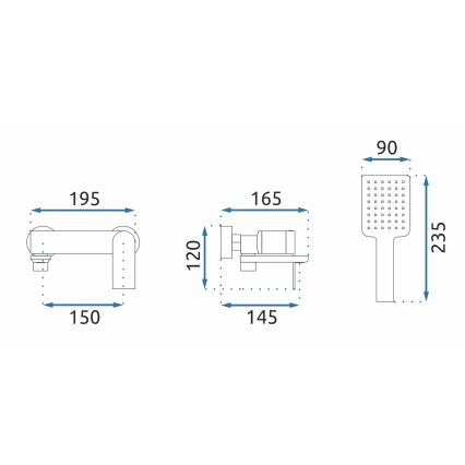 REA-B6204 - Set za kadu STORM, sjajni krom