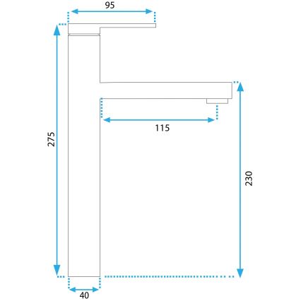 REA-B6214 - Slavina za umivaonik PIXEL 27,5 cm crna